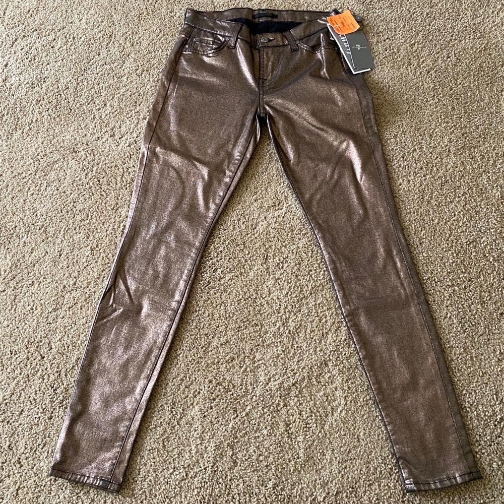 7 for all mankind metallic jeans size 26 - Picture 1 of 7